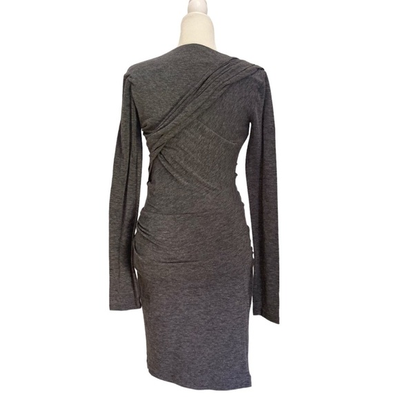 T by Alexander Wang Dress Ruched Long Sleeve Midi Dress - Picture 4 of 5
